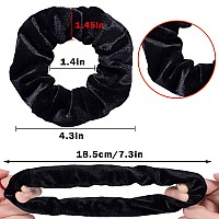 Whaline 12 Pieces Hair Scrunchies Velvet Elastics Scrunchy Bobbles Soft Hair Bands Hair Ties Black