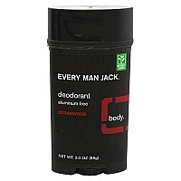 Every Man Jack Deodorant 3 Ounce Cedarwood Aluminum Free 88Ml 2 Pack