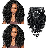 Sassina Remy Hair Extensions Kinky Curly Clip In Human Hair 3B 4A Kinky Curly Clip Ins Hair Extensions 120 Grams 7Pcsvirgin Remy