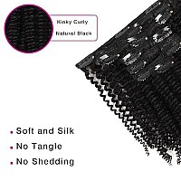 Sassina Remy Hair Extensions Kinky Curly Clip In Human Hair 3B 4A Kinky Curly Clip Ins Hair Extensions 120 Grams 7Pcsvirgin Remy