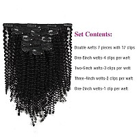 Sassina Remy Hair Extensions Kinky Curly Clip In Human Hair 3B 4A Kinky Curly Clip Ins Hair Extensions 120 Grams 7Pcsvirgin Remy