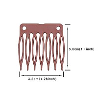 Yantaisiyu Hair Comb And 7Teeth Clips For Wig Cap 50Pcslot Wig Combs For Making Wigs Light Brown 32Cmx36Cm Plastic