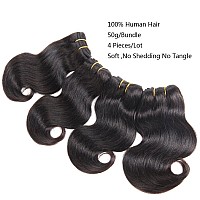 Luxnovolex Brazilian Hair Body Wave 4 Bundle Deals Brazilian Virgin Hair Wavy 8A Grade 100 Unprocessed Human Hair Weave Bundles