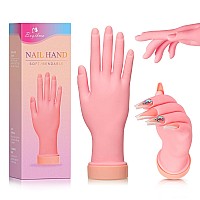 Buqikma Nail Practice Hand For Acrylic Nails Mannequin Hand For Nails Practice Flexible Bendable Fake Hand Manicure Nail Pract