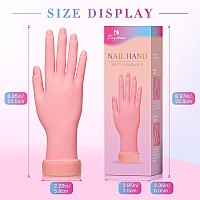 Buqikma Nail Practice Hand For Acrylic Nails Mannequin Hand For Nails Practice Flexible Bendable Fake Hand Manicure Nail Pract