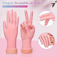 Buqikma Nail Practice Hand For Acrylic Nails Mannequin Hand For Nails Practice Flexible Bendable Fake Hand Manicure Nail Pract