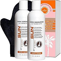 Sun Laboratories By Giesee Dark Sunsation Self Tanning Lotion 8 Oz 2 Pack With Tanning Mitt Organic Self Tanner Sunless Tanne