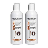 Sun Laboratories By Giesee Dark Sunsation Self Tanning Lotion 8 Oz 2 Pack With Tanning Mitt Organic Self Tanner Sunless Tanne