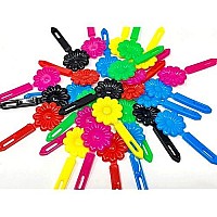 Tara Girls Super Cute Self Hinge Plastic Mulit Design Hair Barrettes Selection 28 Pc Nsunflower Mix Color Flower Size 08 Inc