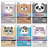 Epielle Character Sheet Masks Animal Spa Mask For All Skin Types Spa Gifts For Women Birthday Party Gift For Her Kids Girl