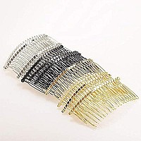 Rocutus 10 Pieces 20 Teeth Fancy Diy Metal Wire Twist Bridal Wedding Veil Combs For Women Mixed