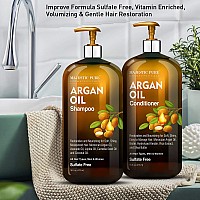 Argan Oil Shampoo And Conditioner From Majestic Pure Improve Formula Sulfate Free Vitamin Enriched Volumizing Gentle Hair