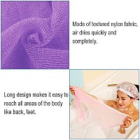 5 Pieces Beauty Skin Bath Wash Towel Long Exfoliating Nylon Bath Cloth Towel Magic Shower Washcloth For Body 35 Inches 5 Colo