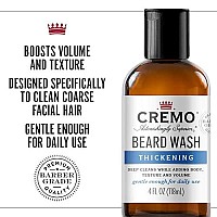 Cremo Beard Wash Thickening Formula Deep Cleans While Adding Volume 4 Fl Oz