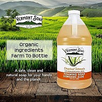 Vermont Soap Organic Lemongrass Zen Foaming Hand Soap Natural Moisturizing Soap For Dry Skin Fragrance Free Liquid Bathroom