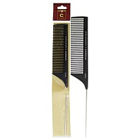 Carbon Comb Seamless Medium Tooth Pattern Metal Rattail C55M By Cricket For Unisex 1 Pc Comb