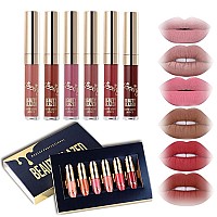 6Pcs Matte Liquid Lipstick Set Nonstick Cup Waterproof Long Lasting Birthday Edition Durable Liquid Lipgloss Beauty Cosmetics M