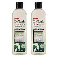 Dr Teals Bath Body Oil Gift Set 2 Pack 88Oz Ea Rejuvenating Eucalyptus Spearmint Blended With Pure Epsom Salt Esse