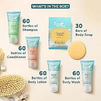 Eco Botanics Hotel Soaps Toiletries Bulk Set 085Oz Hotel Shampoo Conditioner Body Wash Body Lotion Bar Soap Travel Si