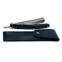 Gbs Black Luxury Shaving Kit Wood Straight Razor Mug Natural Soap Brush Alum Block Strop And Paste Grooming Kit Black