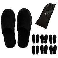 Modlux Spa Slippers 6 Pairs Of Cotton Velvet Closed Toe Slippers Large Size With Travel Bags Thick Soft Nonslip Dispos