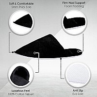 Modlux Spa Slippers 6 Pairs Of Cotton Velvet Closed Toe Slippers Large Size With Travel Bags Thick Soft Nonslip Dispos