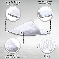 Spa Slippers 6 Pairs Of Cotton Velvet Closed Toe Slippers Medium Size With Travel Bags Thick Soft Nonslip Disposable S