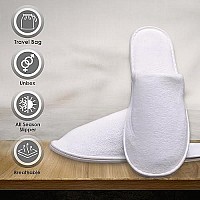 Spa Slippers 6 Pairs Of Cotton Velvet Closed Toe Slippers Medium Size With Travel Bags Thick Soft Nonslip Disposable S