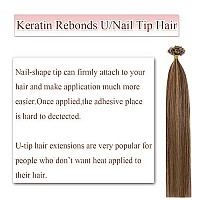 Rich Choices U Tip Pre Bonded Remy Human Hair Extensions 100 Strands Per Package Nail Tip Italian Keratin Fushion Hairpiece Long