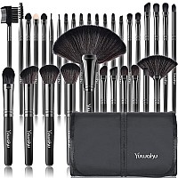 Makeup Brushes 32Pcs Yuwaku Professional Makeup Brush Set Kabuki Face Eyes Shadow Eyeliner Foundation Blush Lip Powder Liquid