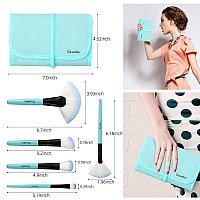 Makeup Brushes Set 32Pcs Blue Premium Cosmetic Make Up Brushes Foundation Blending Blush Concealer Shader Eyeshadow Eyeliner Co