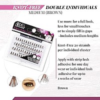 Ardell False Eyelashes Double Up Individuals Knotfree Medium Brown 4 Pack