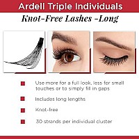 Ardell False Eyelashes Triple Individuals Knotfree Long Black 4 Pack