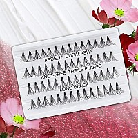 Ardell False Eyelashes Triple Individuals Knotfree Long Black 4 Pack