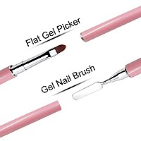 Kalolary Dualended Poly Gel Brush Picker 2 In 1 Designs Poly Gel Nial Brushes Stainless Steel Gel Nail Tool For Poly Gel Uv