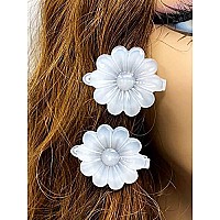 Tara Girls Self Hinge Plastic Mulit Design Hair Barrettes Selection Flower Clear