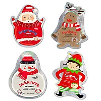 Epielle Holiday Character Sheet Masks Assorted 4 Masks Includes 1Santa 1Reindeer 1Snowman 1Elf