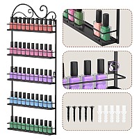 Erytlly Nail Polish Organizer Wall Mounted Nail Polish Rack Nail Polish Holder Stand Rectangle Nail Polish Storage Organizer