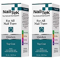 Nail Tek Quicken Fast Drying Top Coat For All Nail Types 05 Oz 2Pack