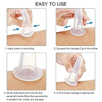 Bbto Silicone Facial Cupping Set Vacuum Massage Cup Kit For Body Face Neck Back And Eye 6 Cups And Exfoliating Brush