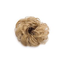 Hairro Synthetic Hair Bun Scrunchy Messy Donut Wavy Updo Elastic Scrunchie Medium Size Wedding Hair Pieces Bridal Hairpiece Easy