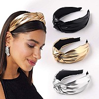 Ivyu Headbands Women Hair Head Band Knotted Wide Turban Headband Fashion Cute Hairbands Hair Accessories For Girls And Women Y