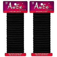 Awex Superelastic Black Hair Ties 36 Pcs Small Hair Scrunchies Cotton Scrunchie Holder Ponytail Holder