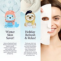 Spalife Snow Buddies Facial Mask 10 Pack Hydrating Character Sheet Masks For Women Moisturizing Skincare Variety Set For Glow