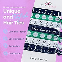 Sportybella Girls Hair Ties For Golf Accessories 7 Count Hair Elastics With Golf Club Design No Crease Hair Ties For Female