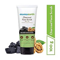 Mamaearth Charcoal Face Scrub With Walnut Gently Exfoliates Dead Cells Deeply Nourishes Skin Cleanses Dirt Excess Oil