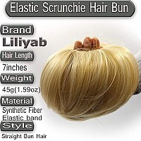 Liliyab Hair Bun Piece Scrunchy Bun Hair Pieces Straight Extension Elastic Scrunchie Ponytail Hair Accessoriesstr 18H613