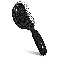 Nuway 4Hair Doublec Us Patented Double Curved Detangling Brush Is Hair Dryer Safe Iron Black