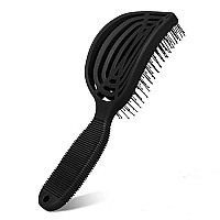 Nuway 4Hair Doublec Us Patented Double Curved Detangling Brush Is Hair Dryer Safe Iron Black