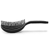 Nuway 4Hair Doublec Us Patented Double Curved Detangling Brush Is Hair Dryer Safe Iron Black